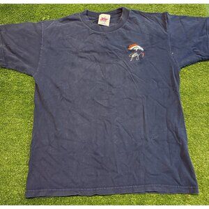 Vintage Denver Broncos shirt mens large blue john elway embroidered 90s H